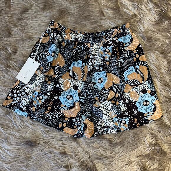 New Joie womens drawstring waistband floral linen shorts size 6 - Picture 9 of 9